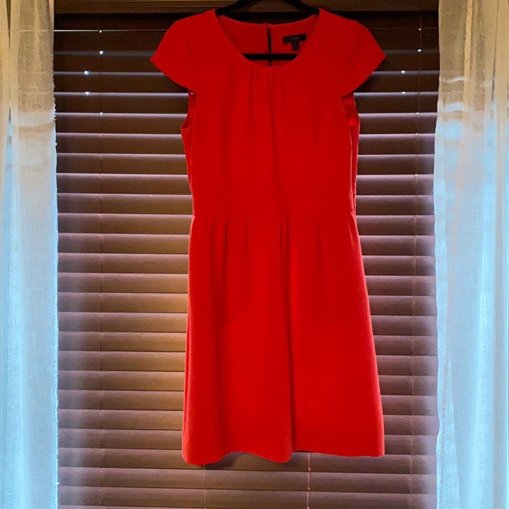 J Crew Red Cap Sleeve Dress Size 4
